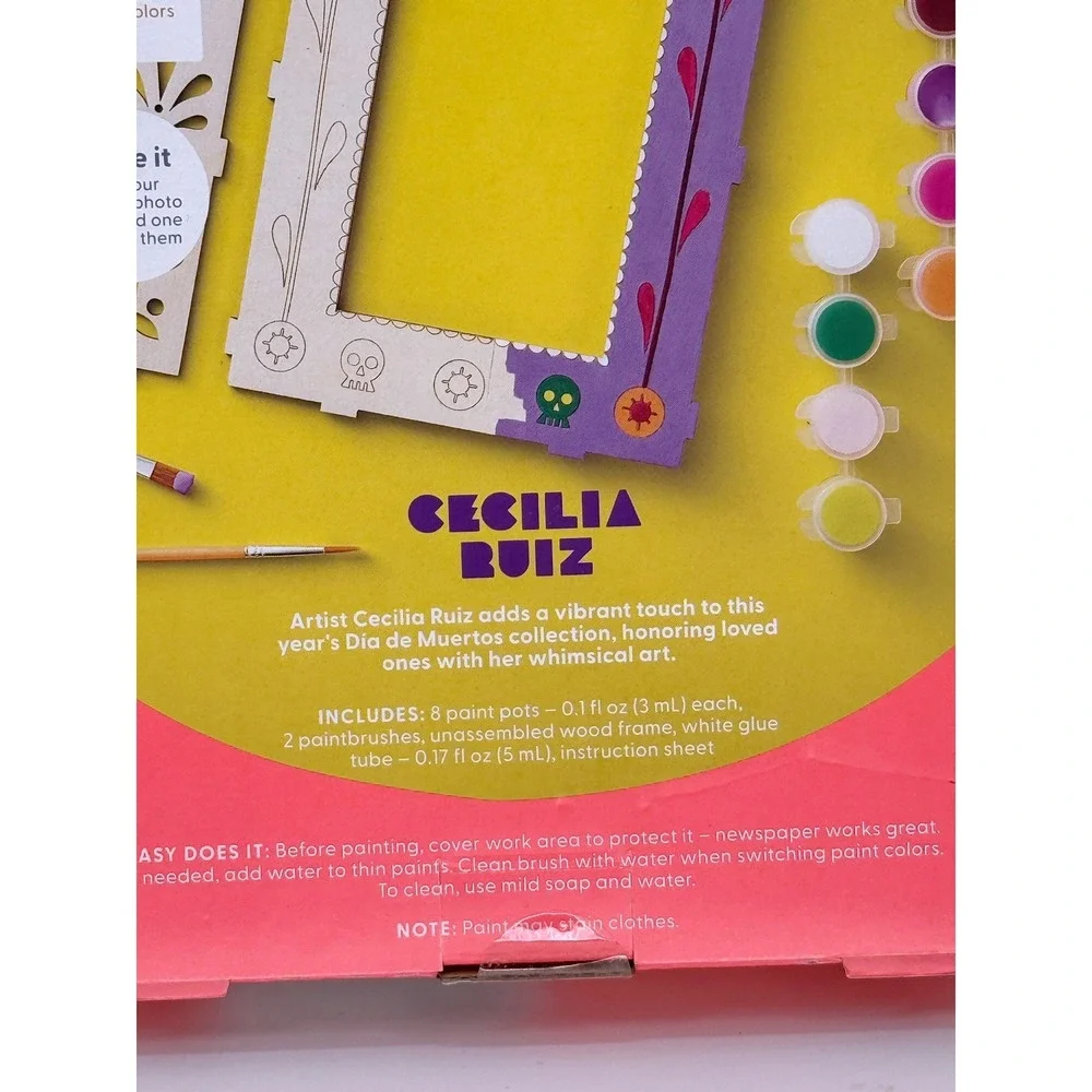 Mondo Llama Dia de Muertos Create Your Own Wood Frame Kit DIY Paint Cecilia Ruiz